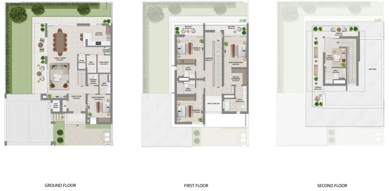 4 bedroom Villa floor plan at Selvara 3