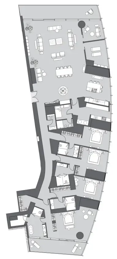 4.5 bedroom Penthouse floor plan at Six Senses Residence