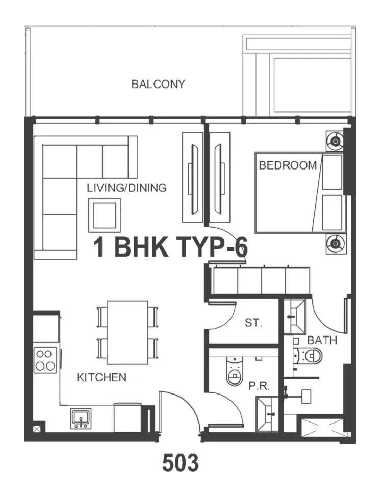 1 bedroom Apartments floor plan at Interstellar Tower