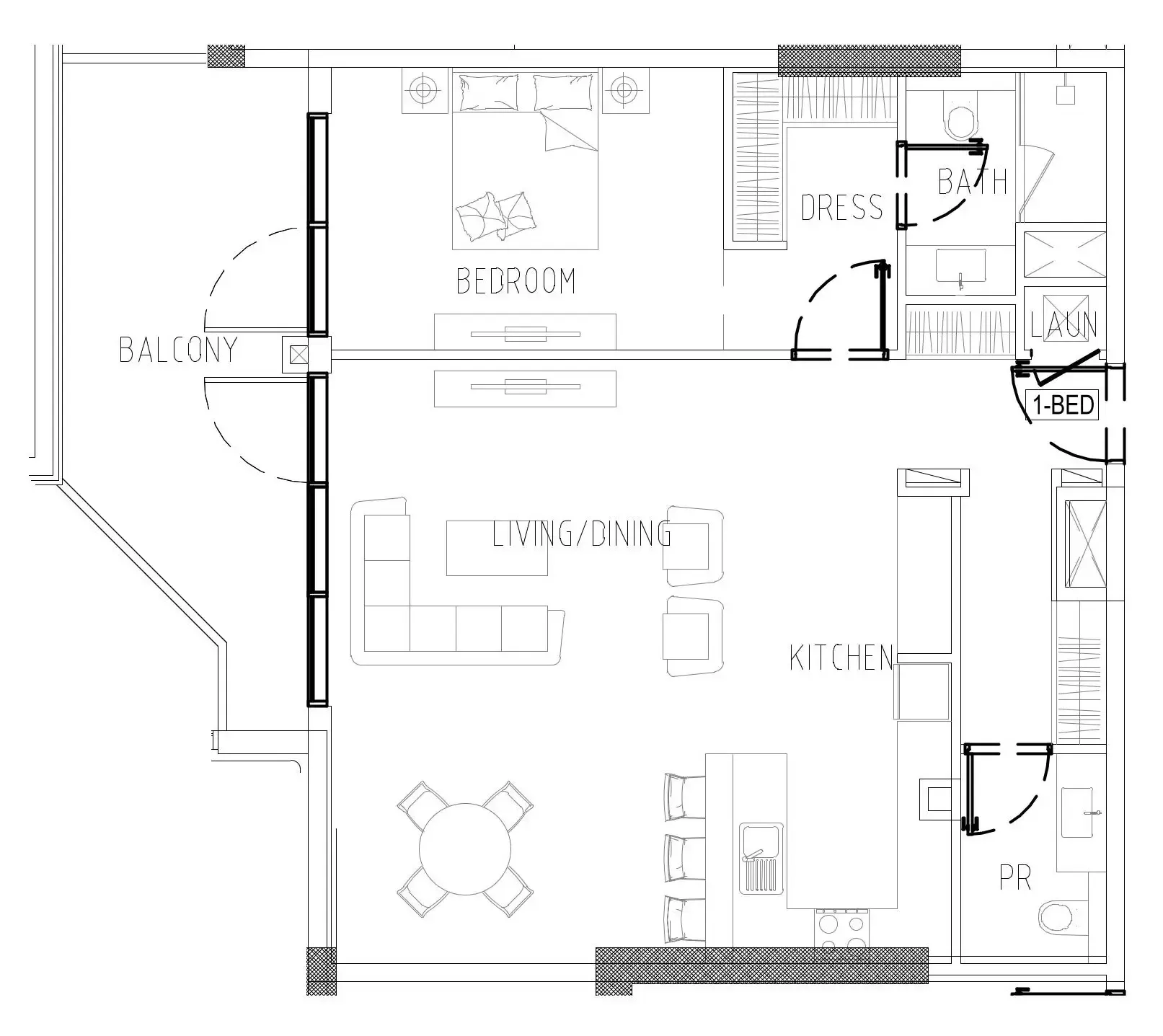 1 bedroom Apartments floor plan at Damac Riverside Views
