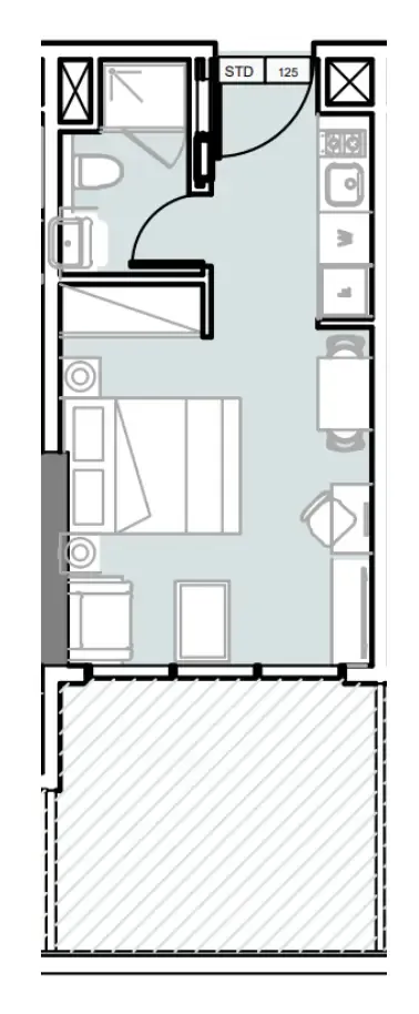 0 bedroom Apartments floor plan at Verdana III
