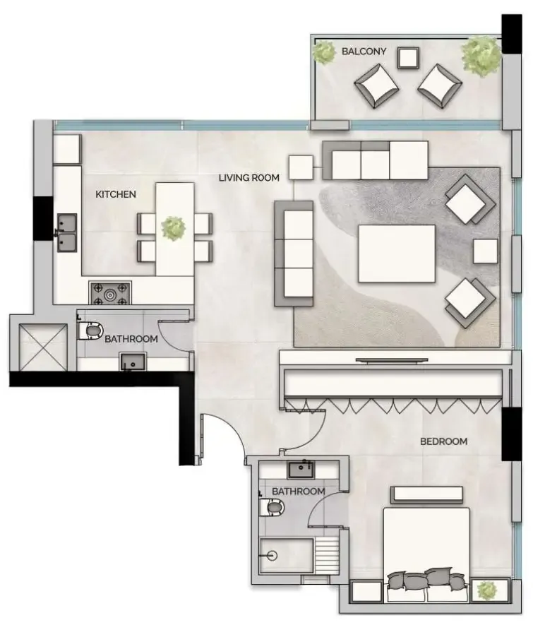 1 bedroom Apartments floor plan at Glam Residence