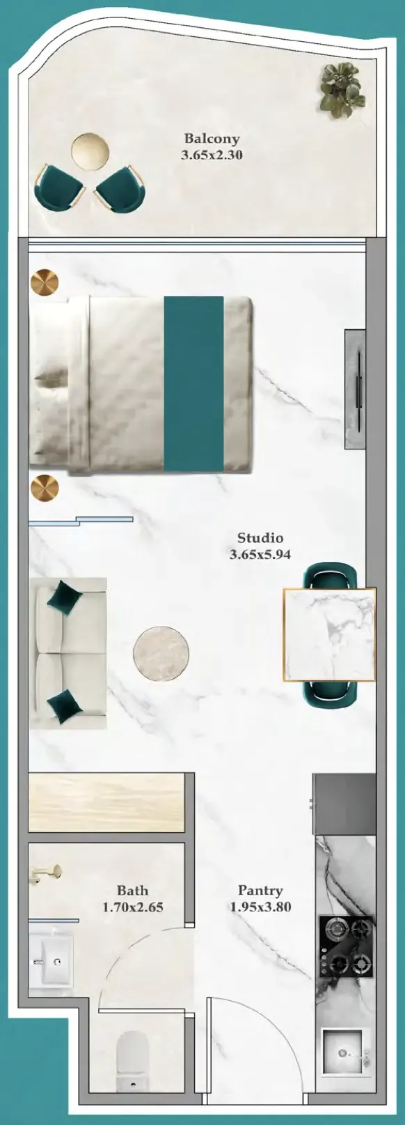 0 bedroom Apartments floor plan at Breez