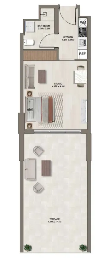 0 bedroom Apartments floor plan at Ghaff Land Residence