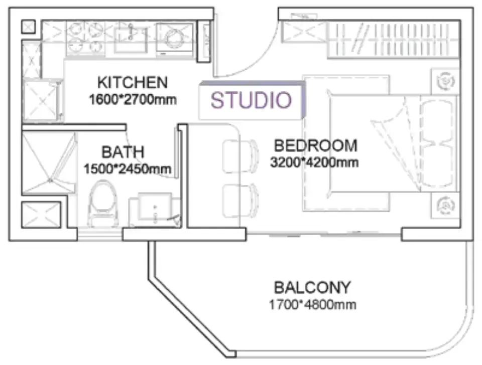 0 bedroom Apartments floor plan at Listone Residence