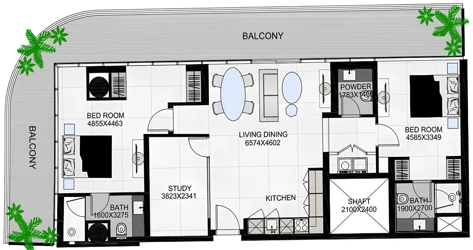 2 bedroom Apartments floor plan at The Community Sports Arena