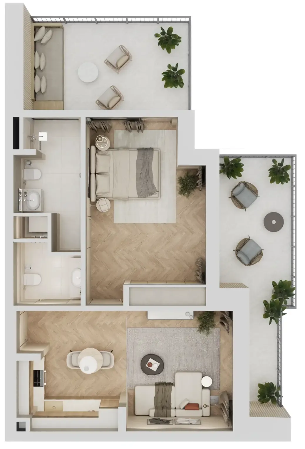 1 bedroom Apartments floor plan at Arisha Terraces
