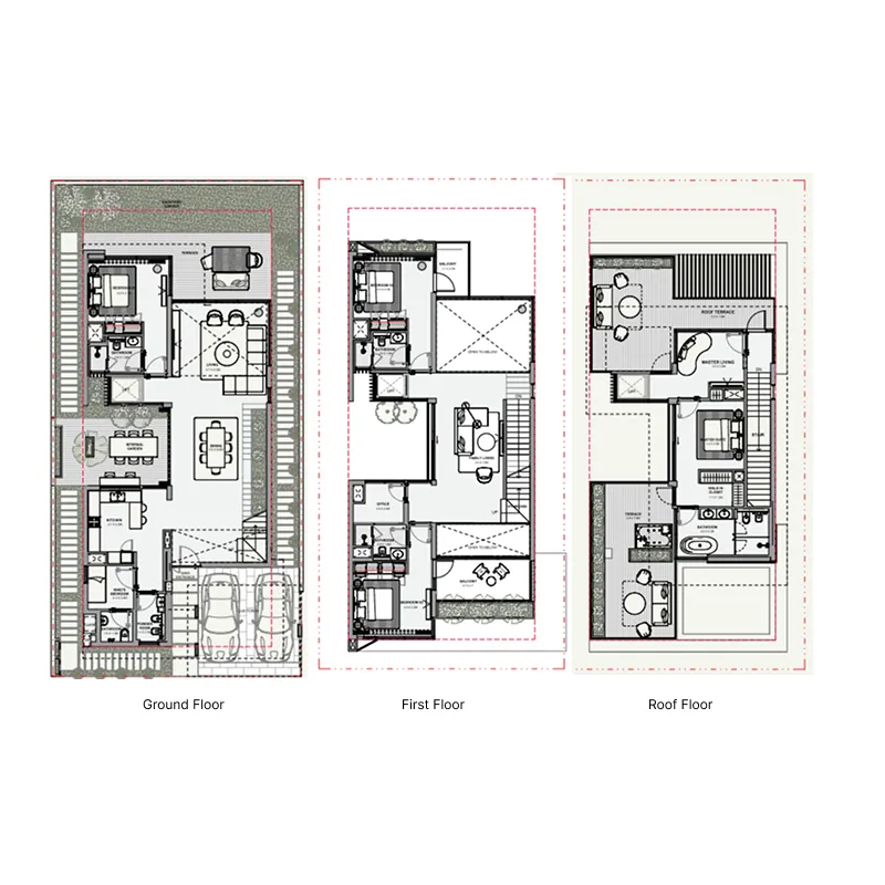 4.5 bedroom Villa floor plan at Azizi Florence