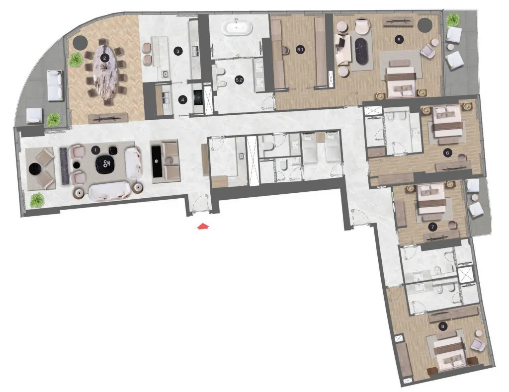 4 bedroom Apartments floor plan at Sobha Seahaven