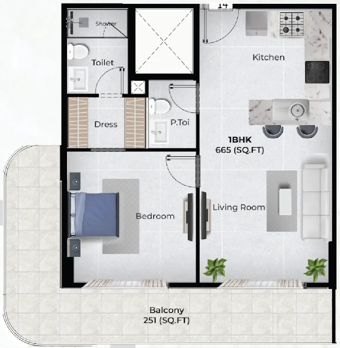 1 bedroom Apartments floor plan at Chapter 02 by Newbury