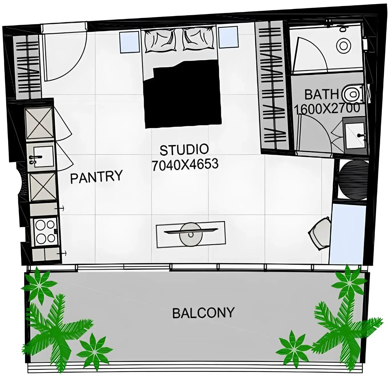 0 bedroom Apartments floor plan at The Community Sports Arena