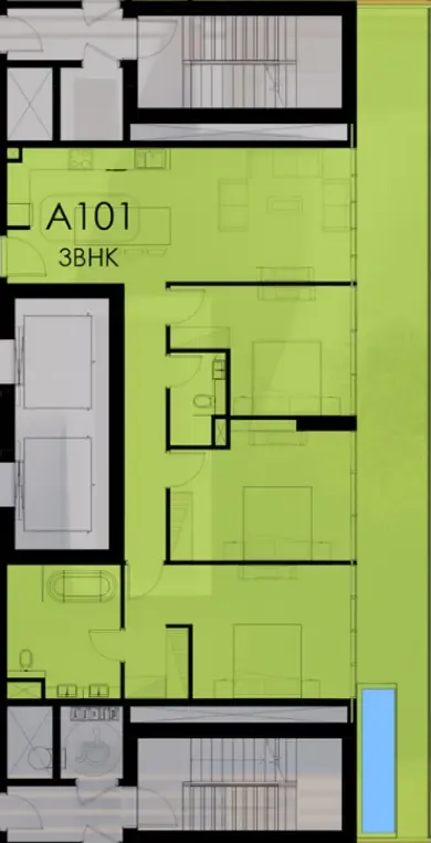 3 bedroom Apartments floor plan at Ocean Pearl 1 and 2