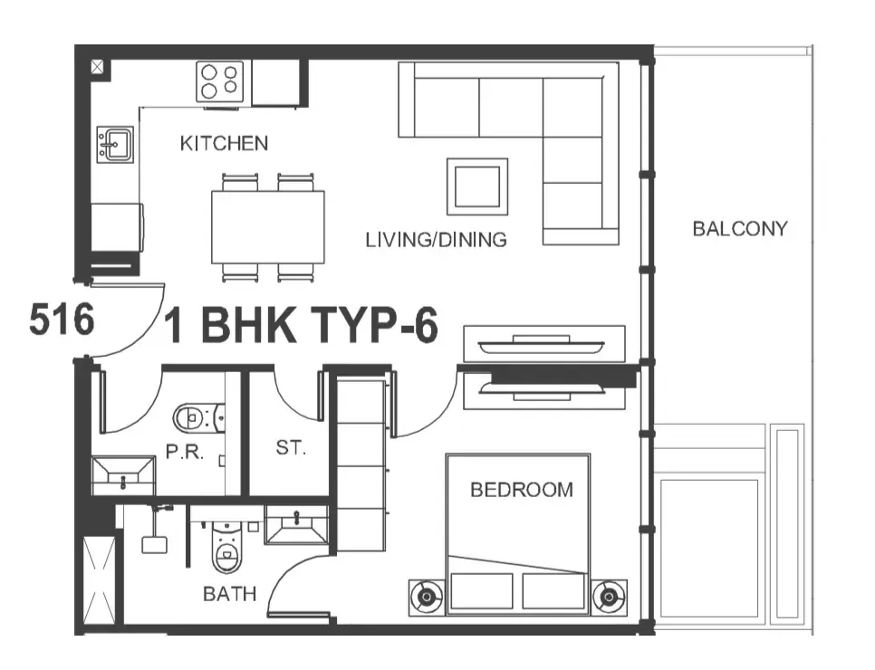 1 bedroom Apartments floor plan at Interstellar Tower