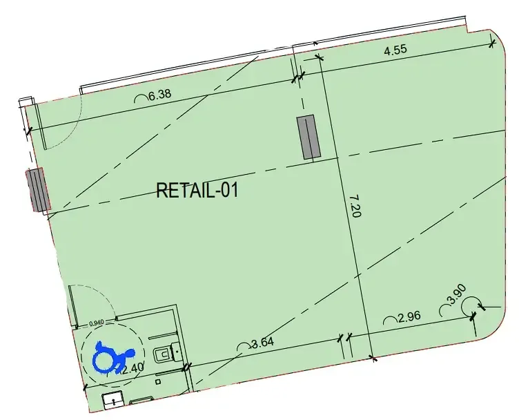  bedroom Retail floor plan at Binghatti Skyflame
