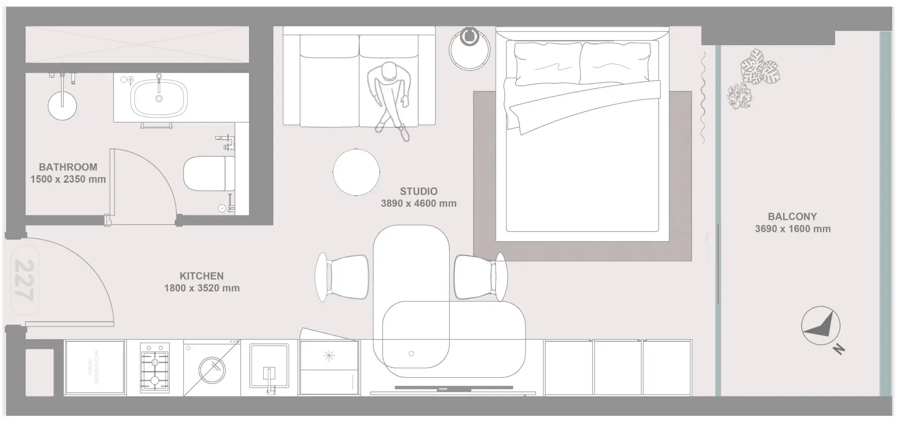 0 bedroom Apartments floor plan at Linea by Holm
