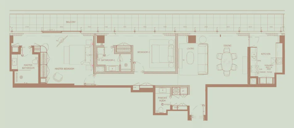 2 bedroom Apartments floor plan at Eden House The Park