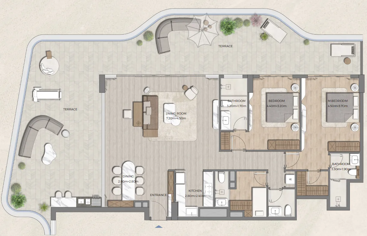 2 bedroom Apartments floor plan at Tomorrow 166