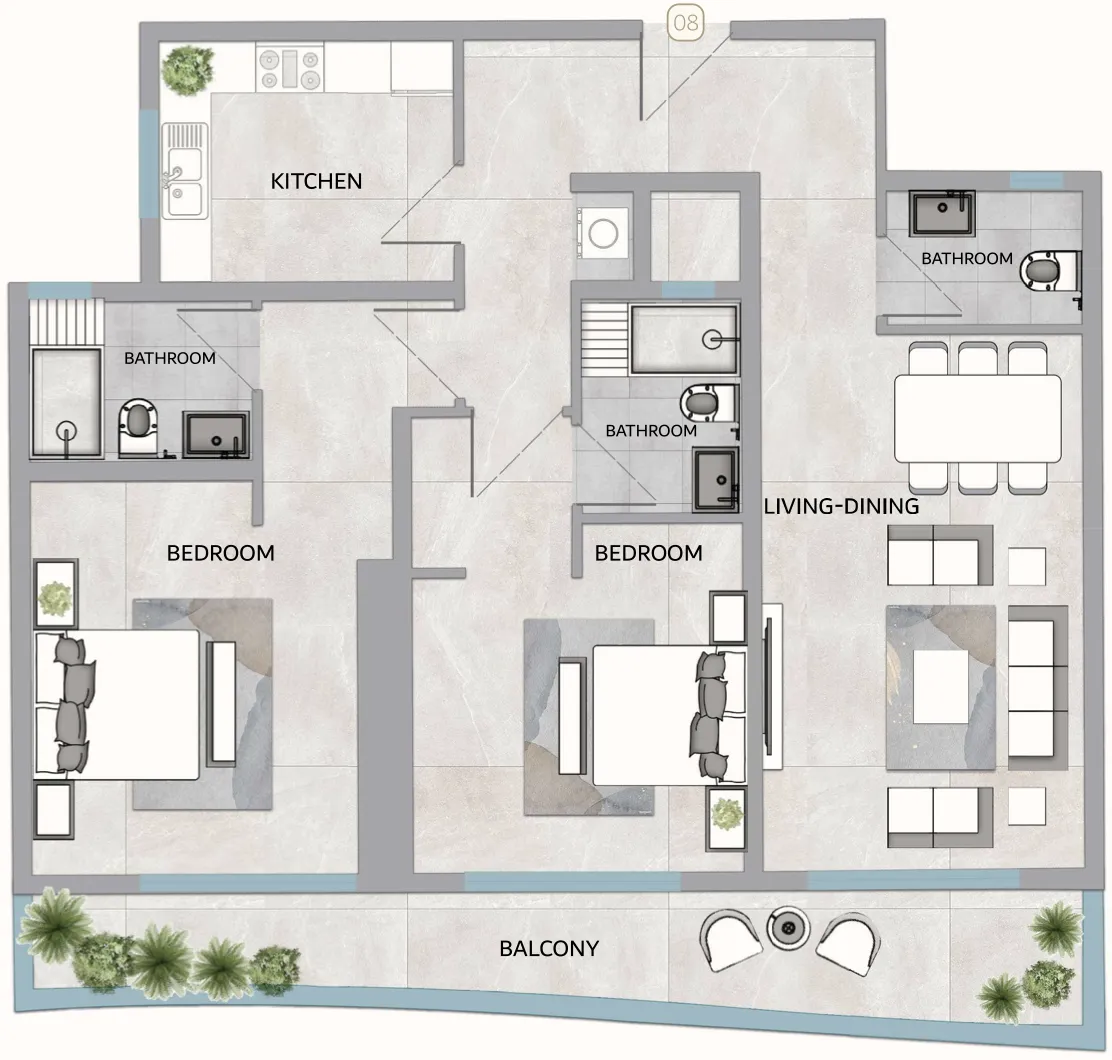 2 bedroom Apartments floor plan at One 678 Residences