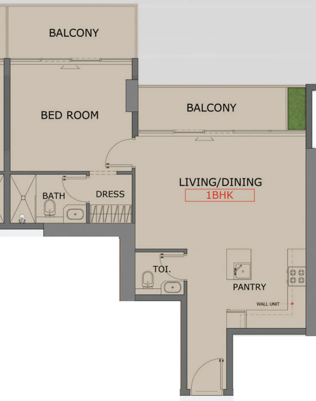 1 bedroom Apartments floor plan at Floarea Skies