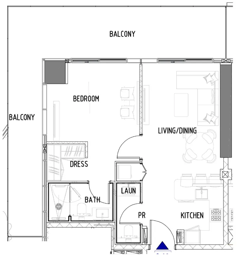 1 bedroom Apartments floor plan at Chelsea Residences