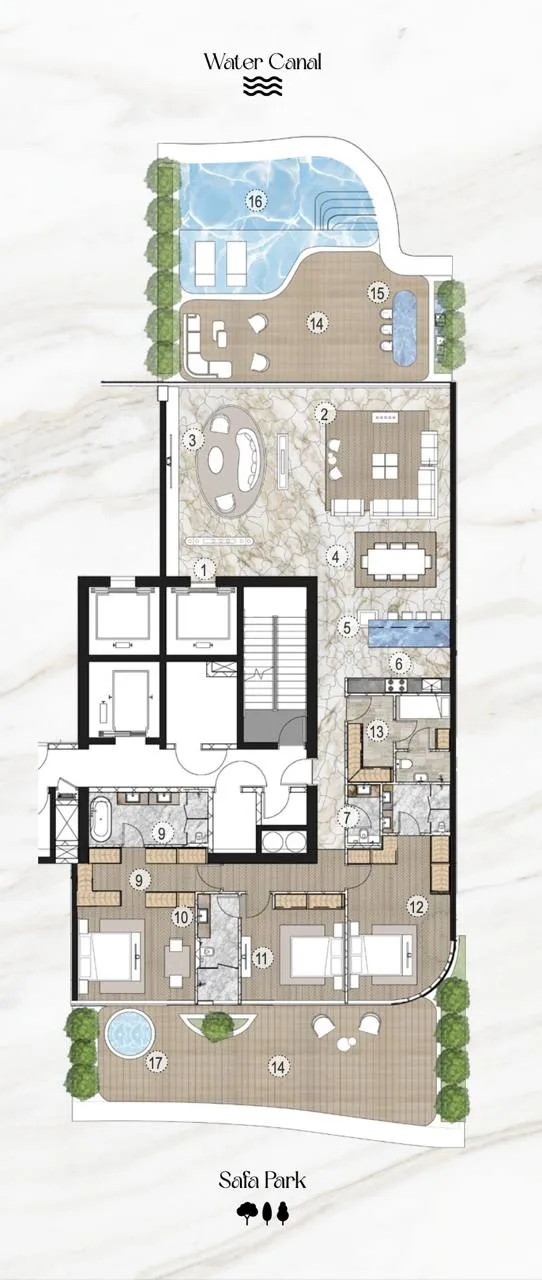 3 bedroom Apartments floor plan at Casa Canal