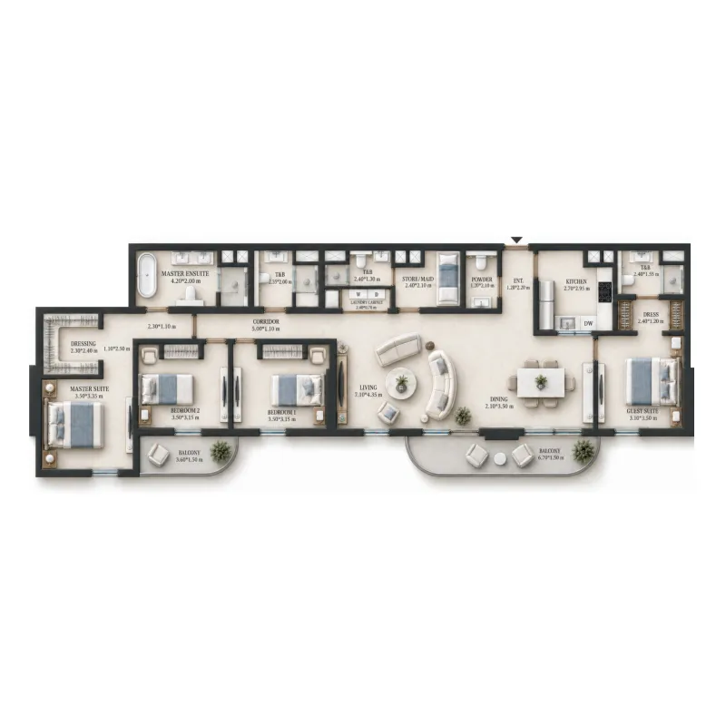 4 bedroom Apartments floor plan at Verso