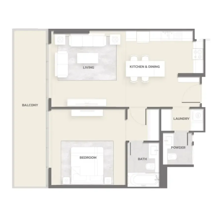 1 bedroom Apartments floor plan at Tonino Lamborghini Residences