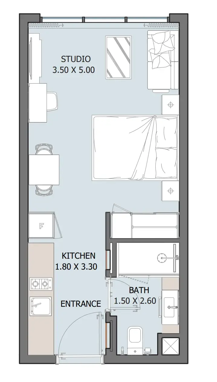 0 bedroom Apartments floor plan at Oceana