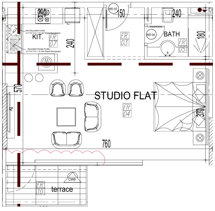 0 bedroom Apartments floor plan at Paradise View II