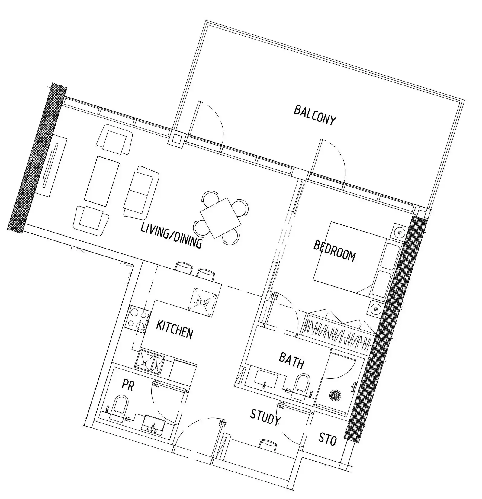 1 bedroom Apartments floor plan at Damac District
