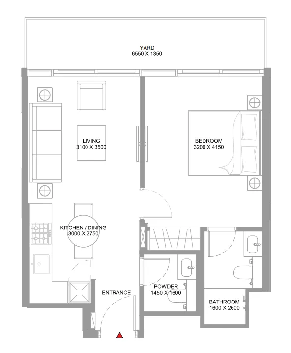1 bedroom Apartments floor plan at Pierside Marina Residences
