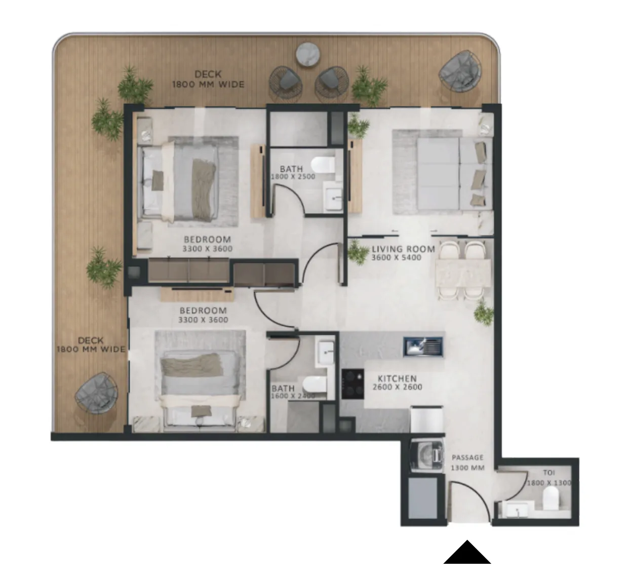 2 bedroom Apartments floor plan at Altair 52