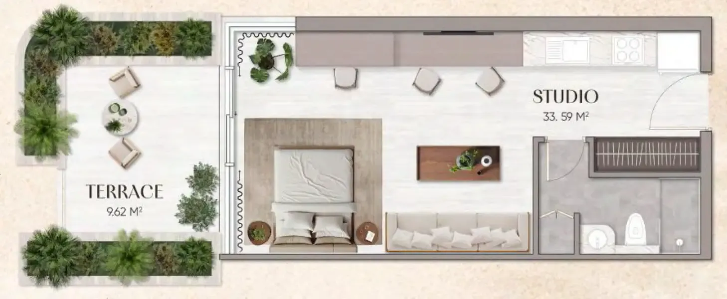 0 bedroom Apartments floor plan at Urban Horizon