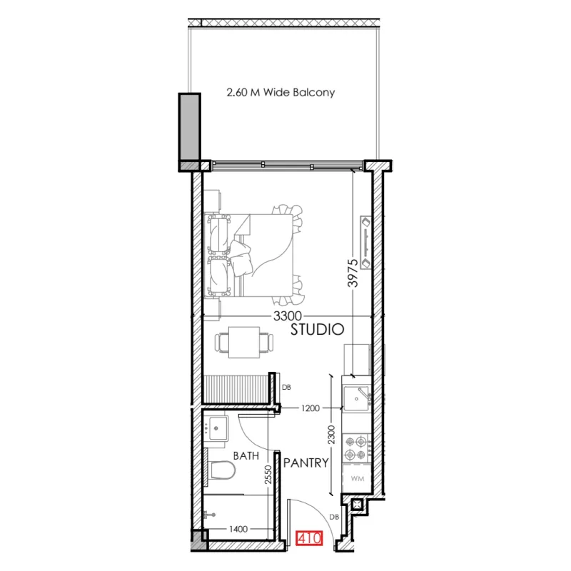 0 bedroom Apartments floor plan at Al Haseen Residences 5