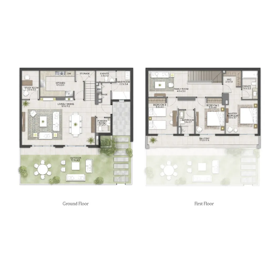 3 bedroom Townhouse floor plan at Bloom Living - Alhambra