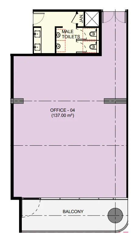  bedroom Office floor plan at Azizi Emerald