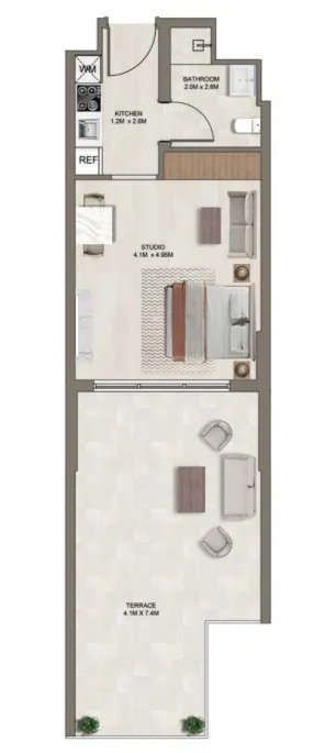 0 bedroom Apartments floor plan at Ghaff Land Residence