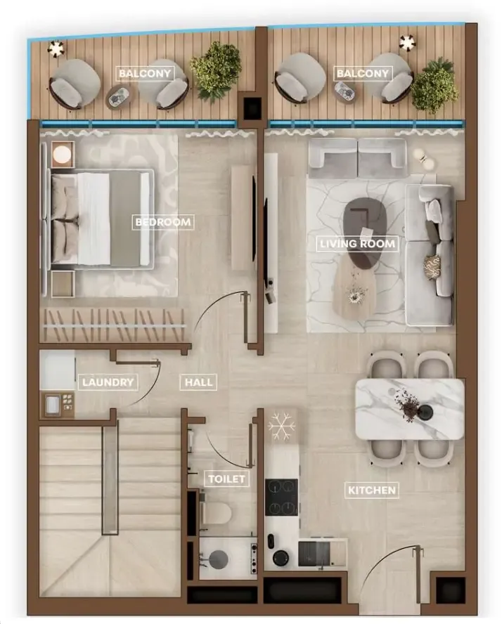 2 bedroom Apartments floor plan at Sky Hills Astra