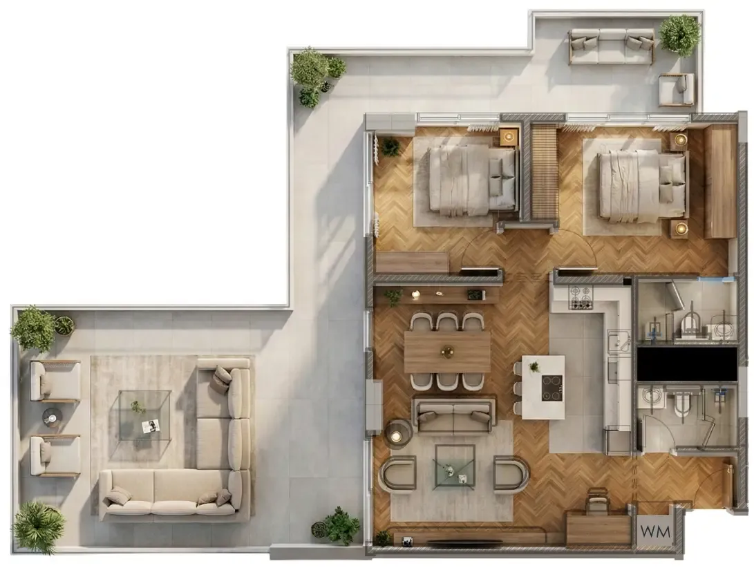 2 bedroom Apartments floor plan at Armas By Zenith