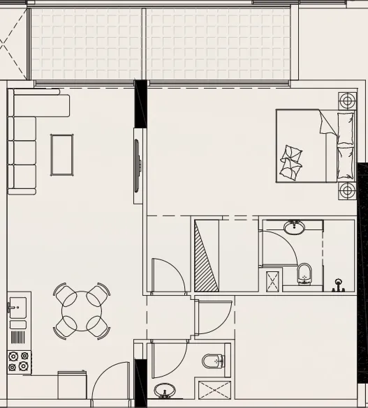 1.5 bedroom Apartments floor plan at Casa Vista Residence