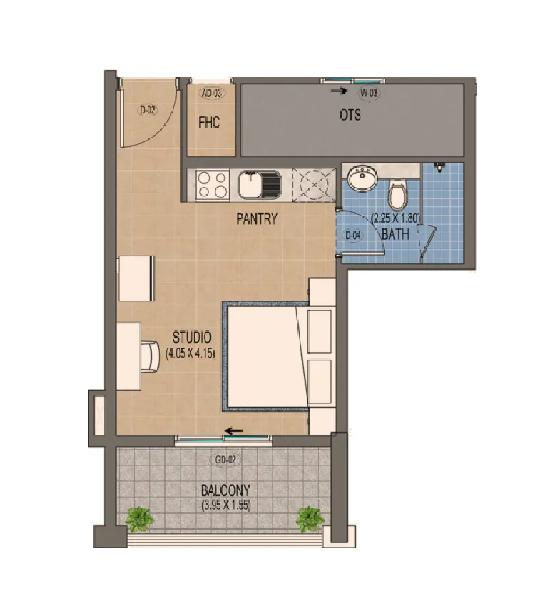 0 bedroom Apartments floor plan at Triana Residences