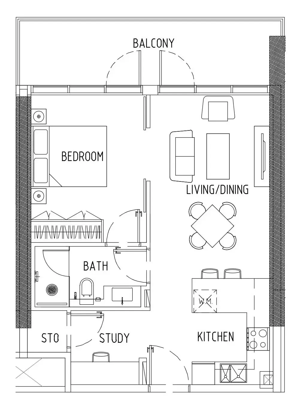 1 bedroom Apartments floor plan at Damac District