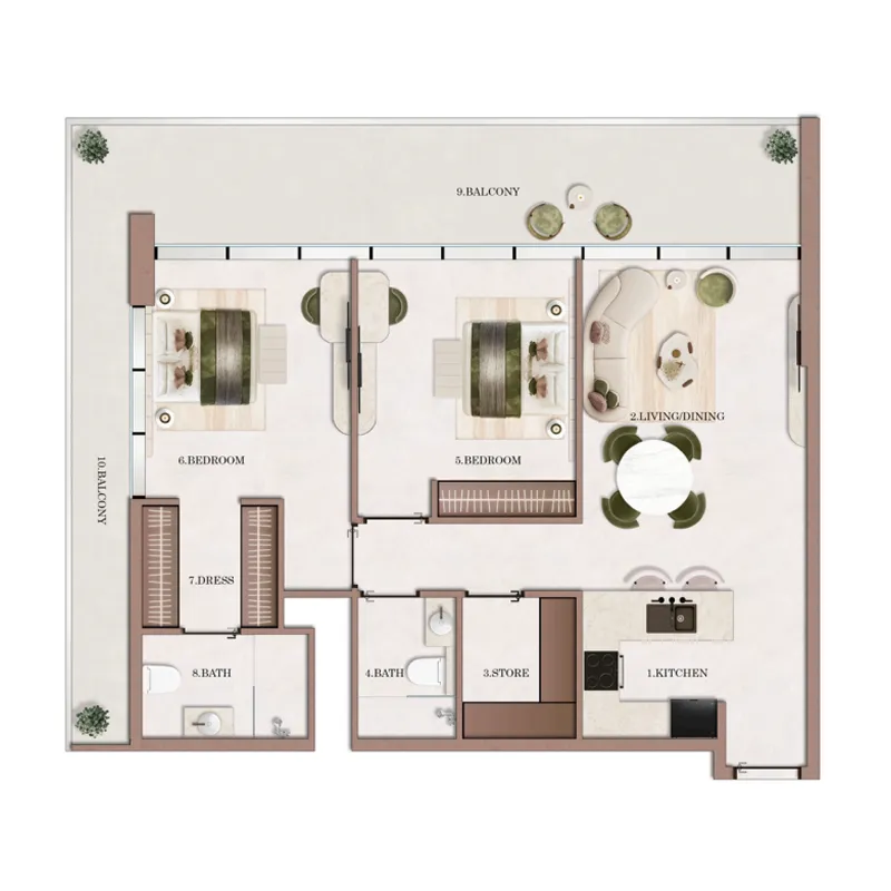 2 bedroom Apartments floor plan at Havencia
