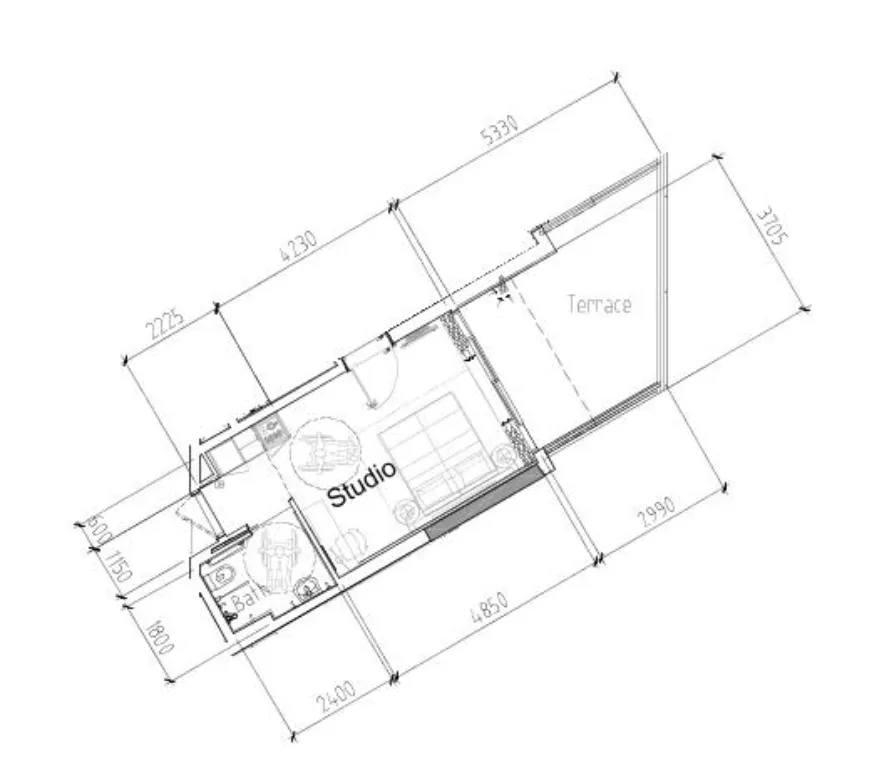 0 bedroom Apartments floor plan at Damac Hills 2 - Hotel Edge by Rotana