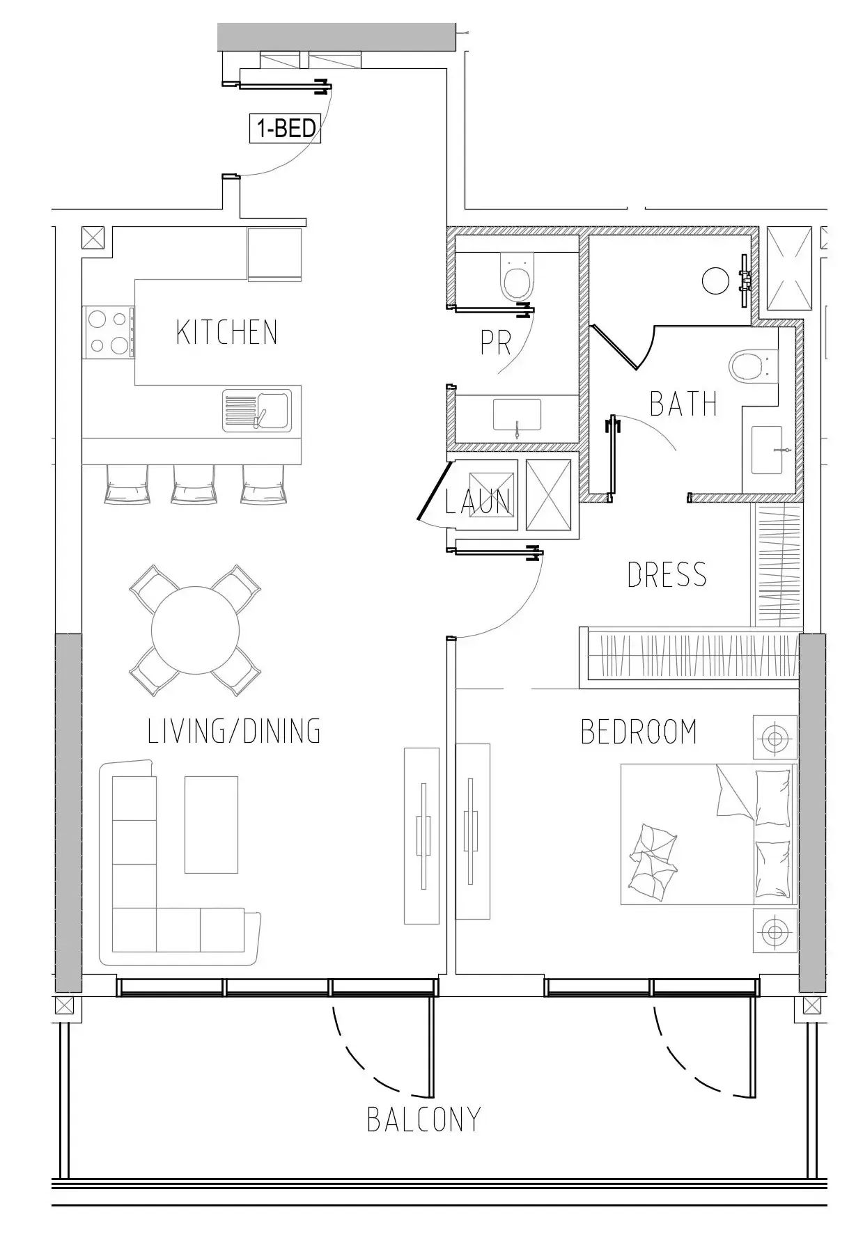 1 bedroom Apartments floor plan at Damac Riverside Views