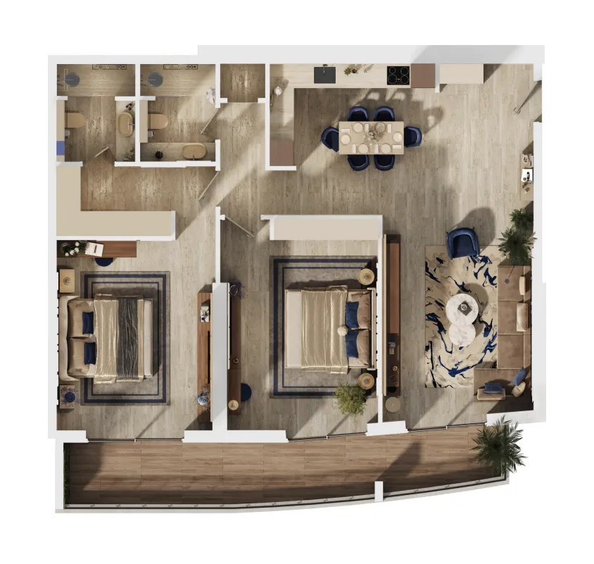 2 bedroom Apartments floor plan at MAG 777
