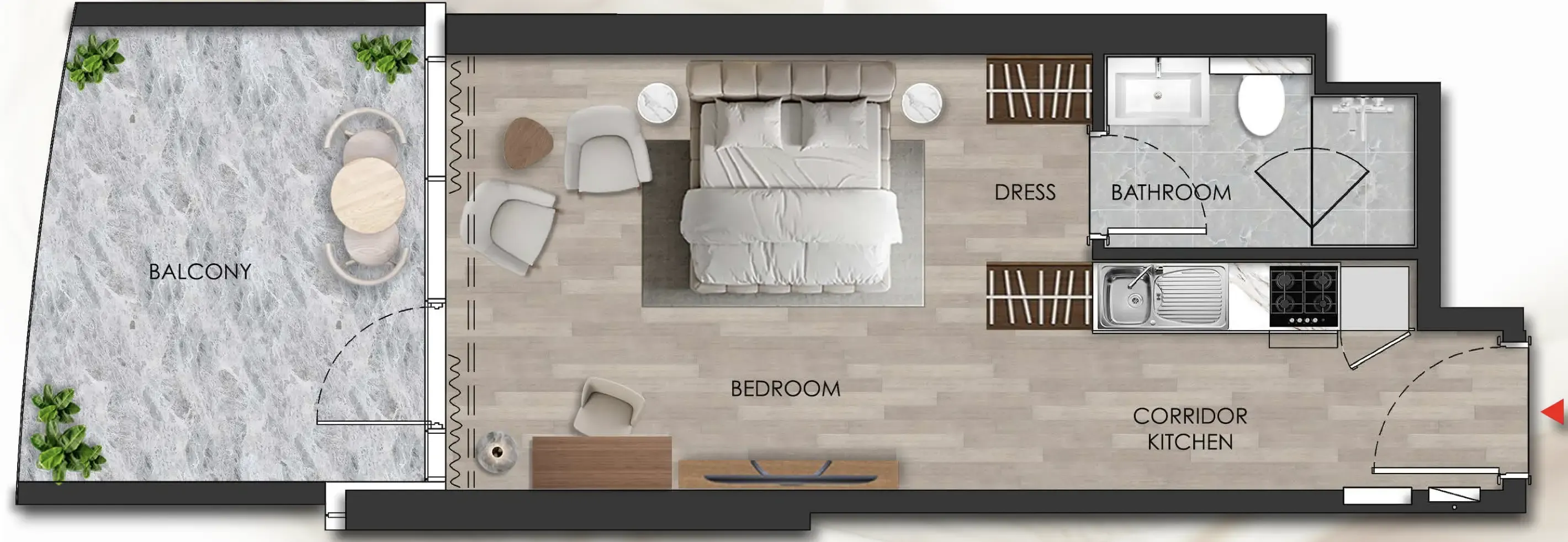 0 bedroom Apartments floor plan at Island Heights