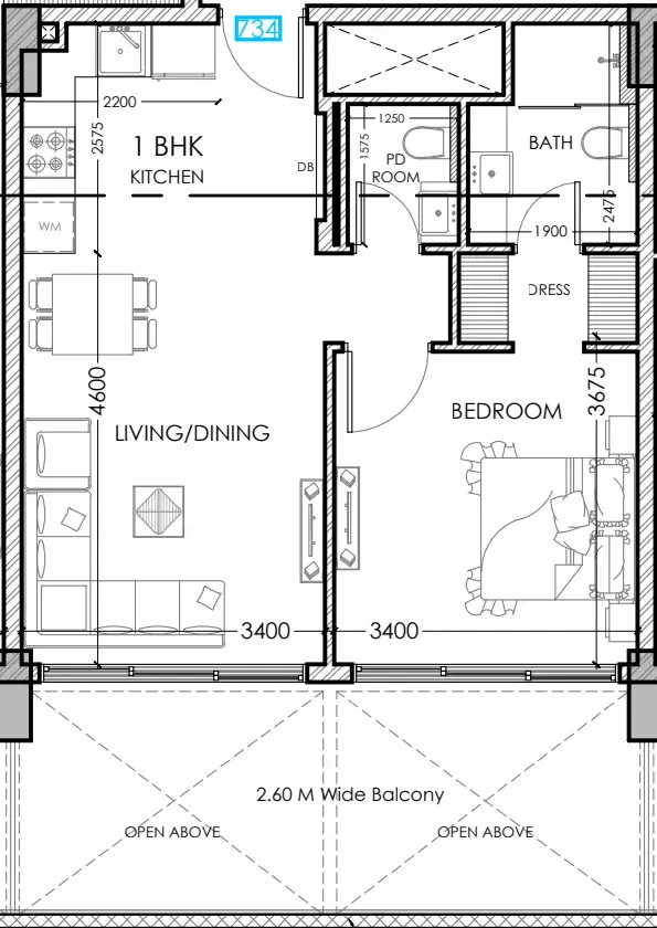 1 bedroom Apartments floor plan at Al Haseen Residences 5