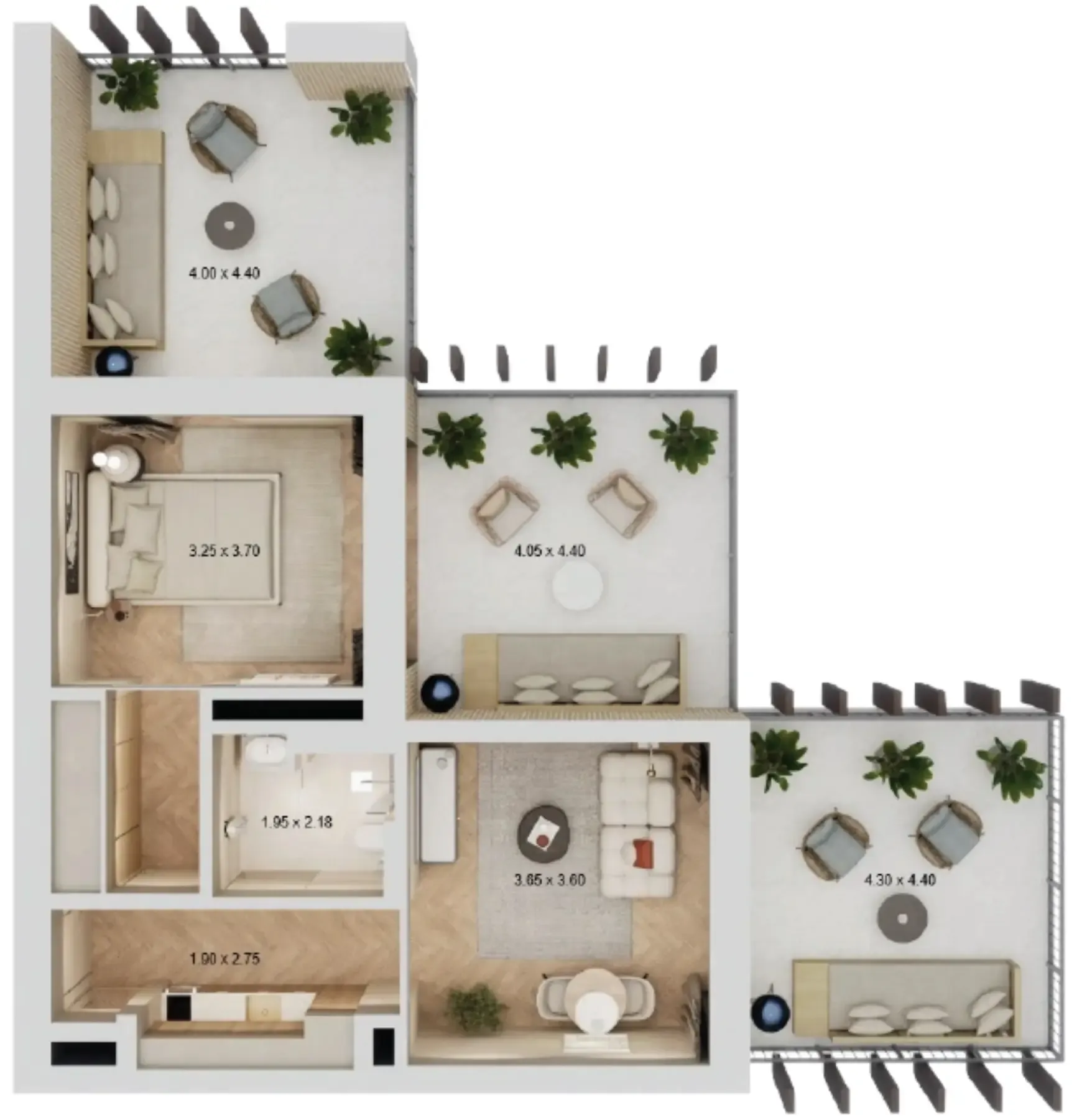 1 bedroom Apartments floor plan at Arisha Terraces
