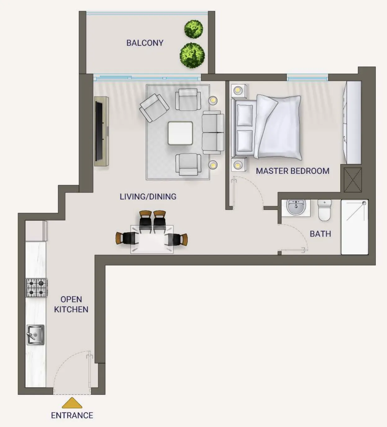 1 bedroom Apartments floor plan at Nexara by 7th Key